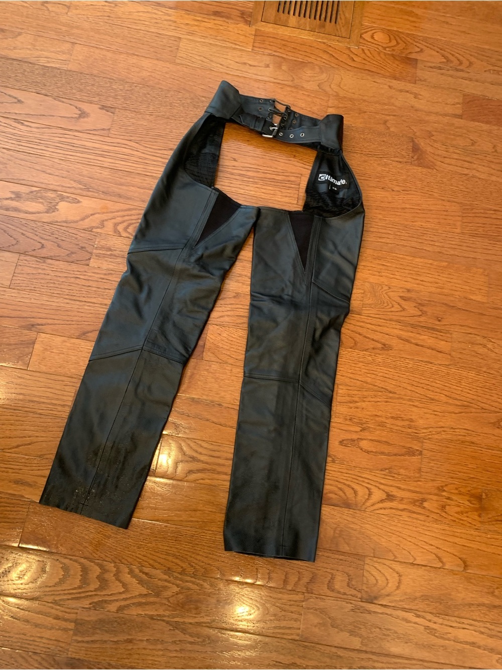Black Leather Chaps XS Like New